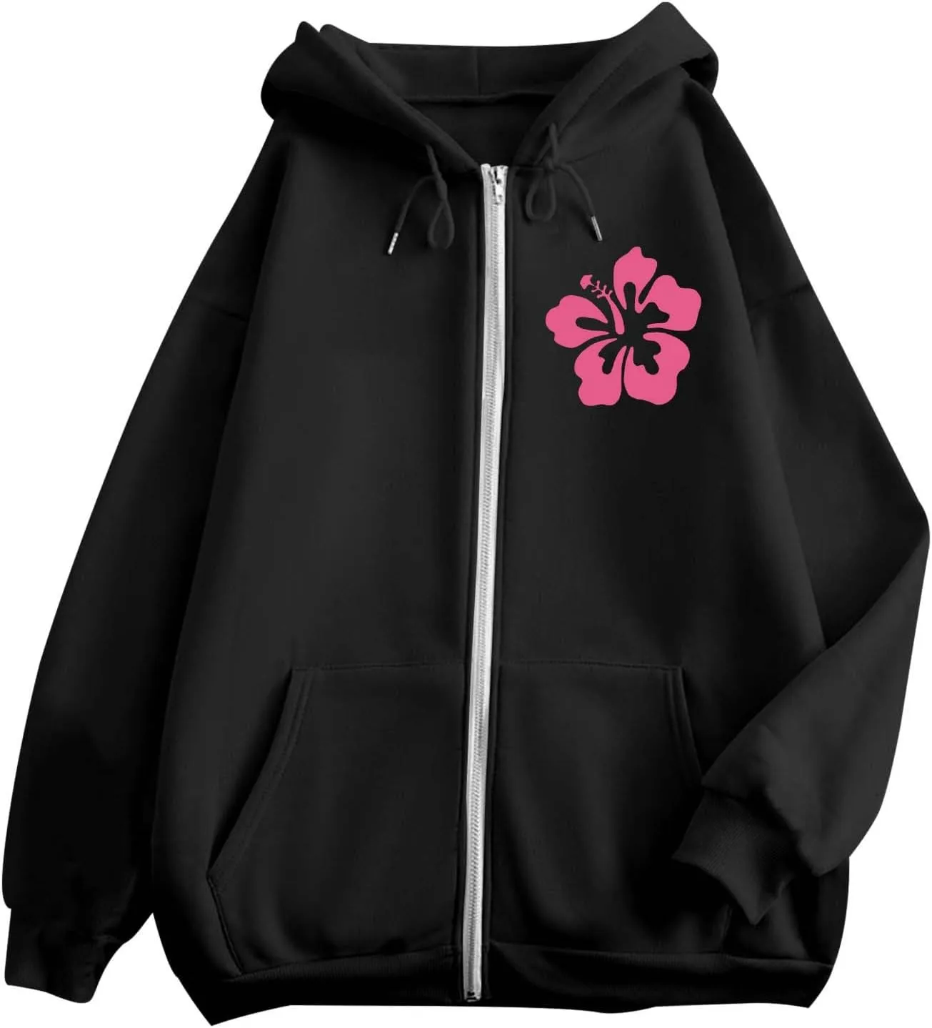 Meet Me at The Ocean Hoodies for Women Casual Letter Graphic Zip Up Hoodie with Pockets Drawstring Y2K Hooded Sweatshirts