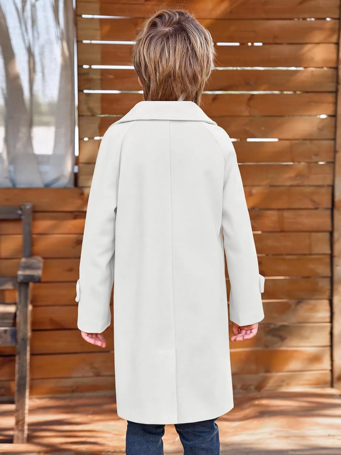 Meikulo Boys Double Breasted Pea Coat Kids Winter Notched Collar Overcoat 5-14 Years