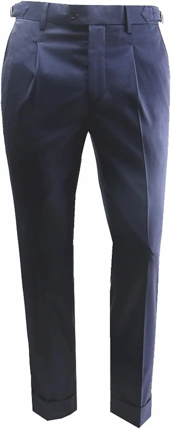 Men Bird's-Eye Relaxed Fit Suit Pants No Iron Premium Wool Men's Dress Pants Patterned Suit Trousers
