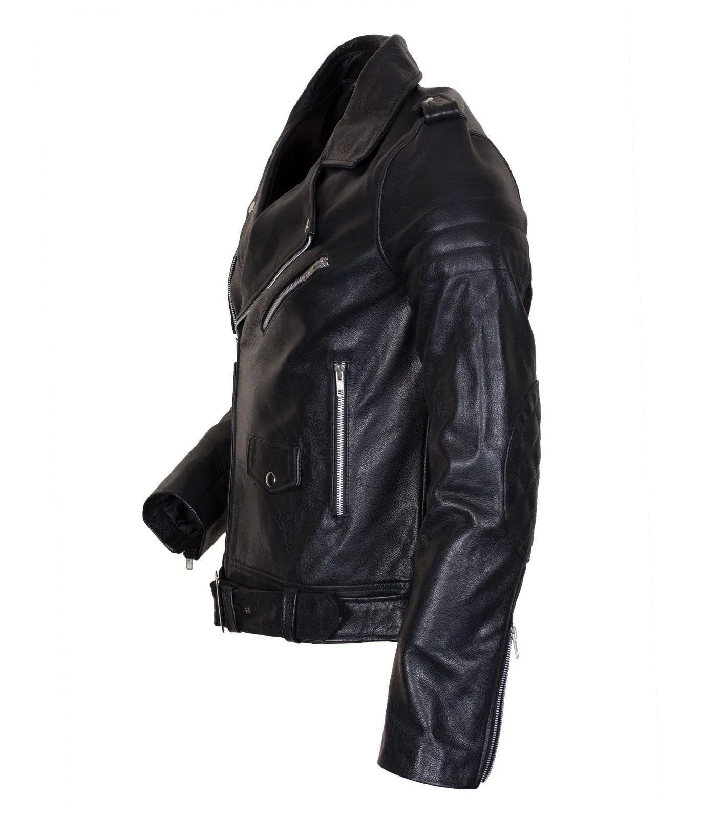 Men's Black Faux Leather Brando Motorcycle Jacket