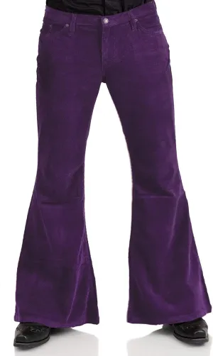Men's Corduroy Relaxed Vintage 60s 70s Bell Bottom Pants Stretch Fit Classic Comfort Flared Flares Retro Disco Pants