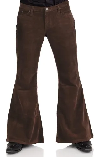 Men's Corduroy Relaxed Vintage 60s 70s Bell Bottom Pants Stretch Fit Classic Comfort Flared Flares Retro Disco Pants