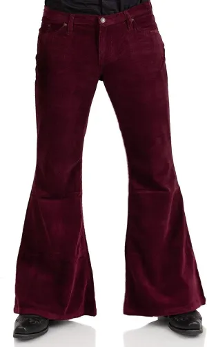 Men's Corduroy Relaxed Vintage 60s 70s Bell Bottom Pants Stretch Fit Classic Comfort Flared Flares Retro Disco Pants