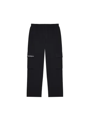 Mens Double Jersey Cargo Track Pants—black