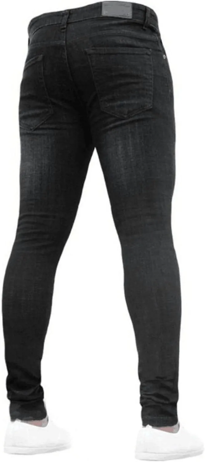 Men's Slim Fit Stretch Ripped Jean Fashion Skinny Outdoor Jean Pants Skinny Tapered Leg Casual Jeans