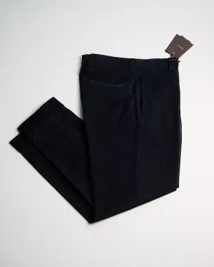 Midnight Navy 'Chaia' Relaxed Fit Frosted Wool Trousers