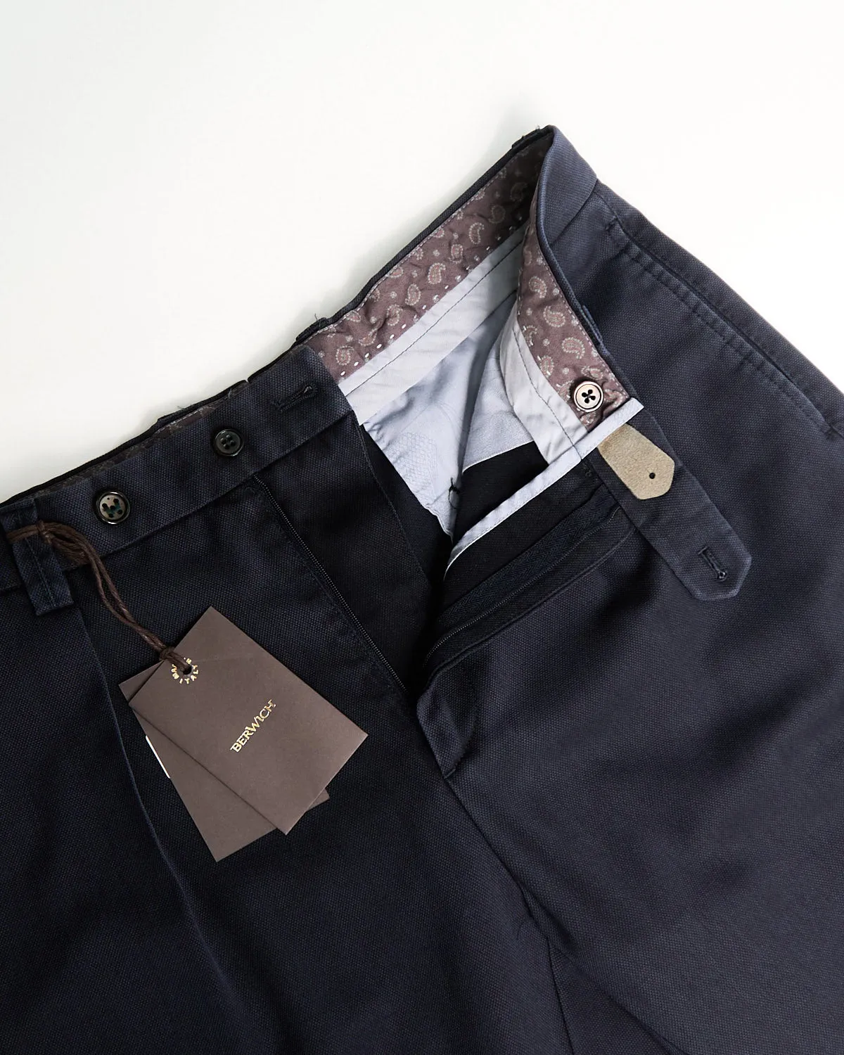 Midnight Navy 'Chaia' Relaxed Fit Frosted Wool Trousers