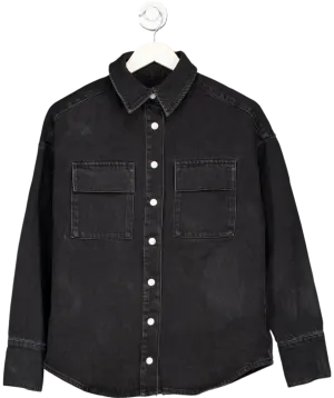Mint Velvet Grey Oversized Washed Denim Shirt UK S