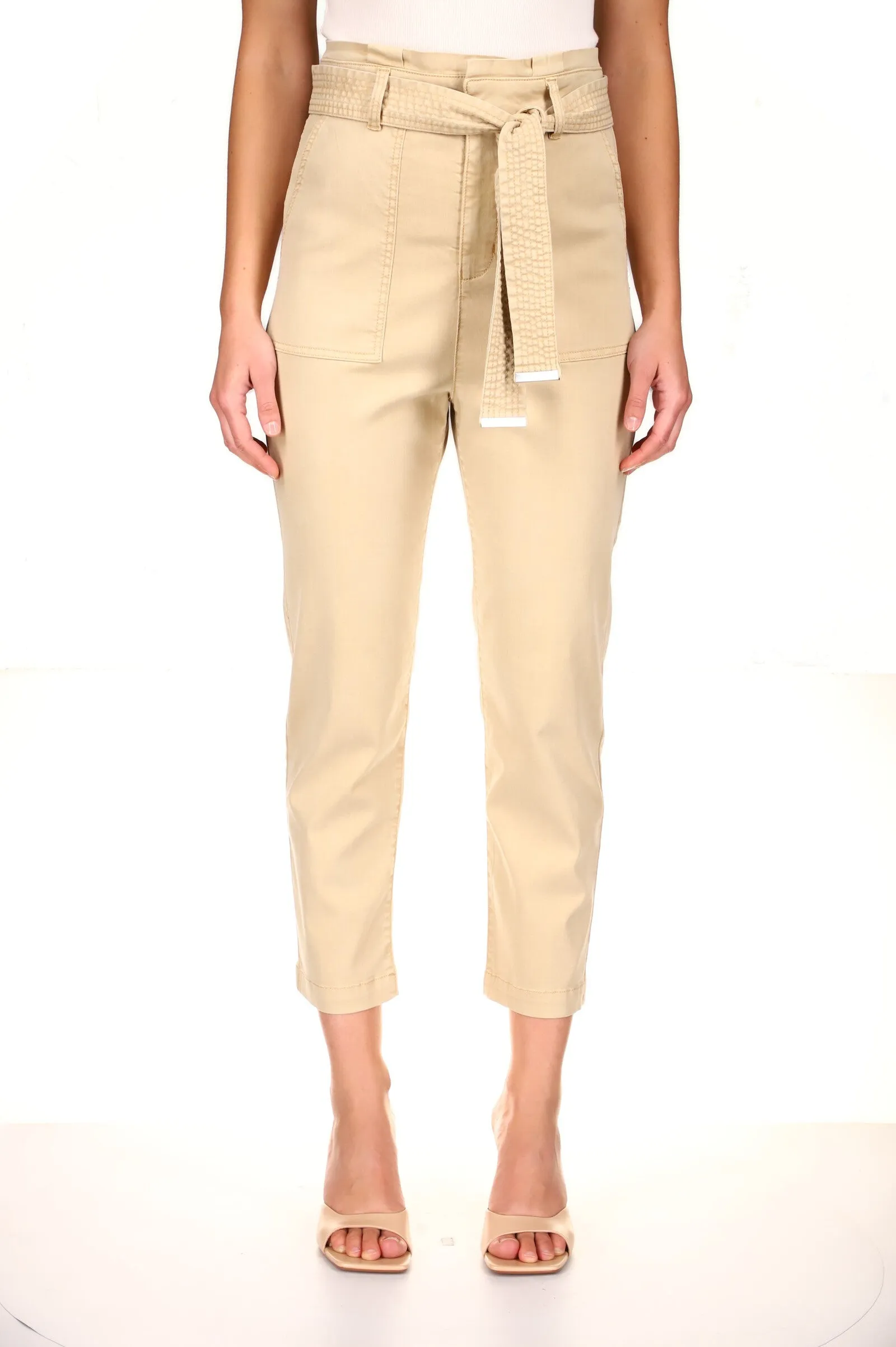 Modern Paper Bag Pants - Sand Stone