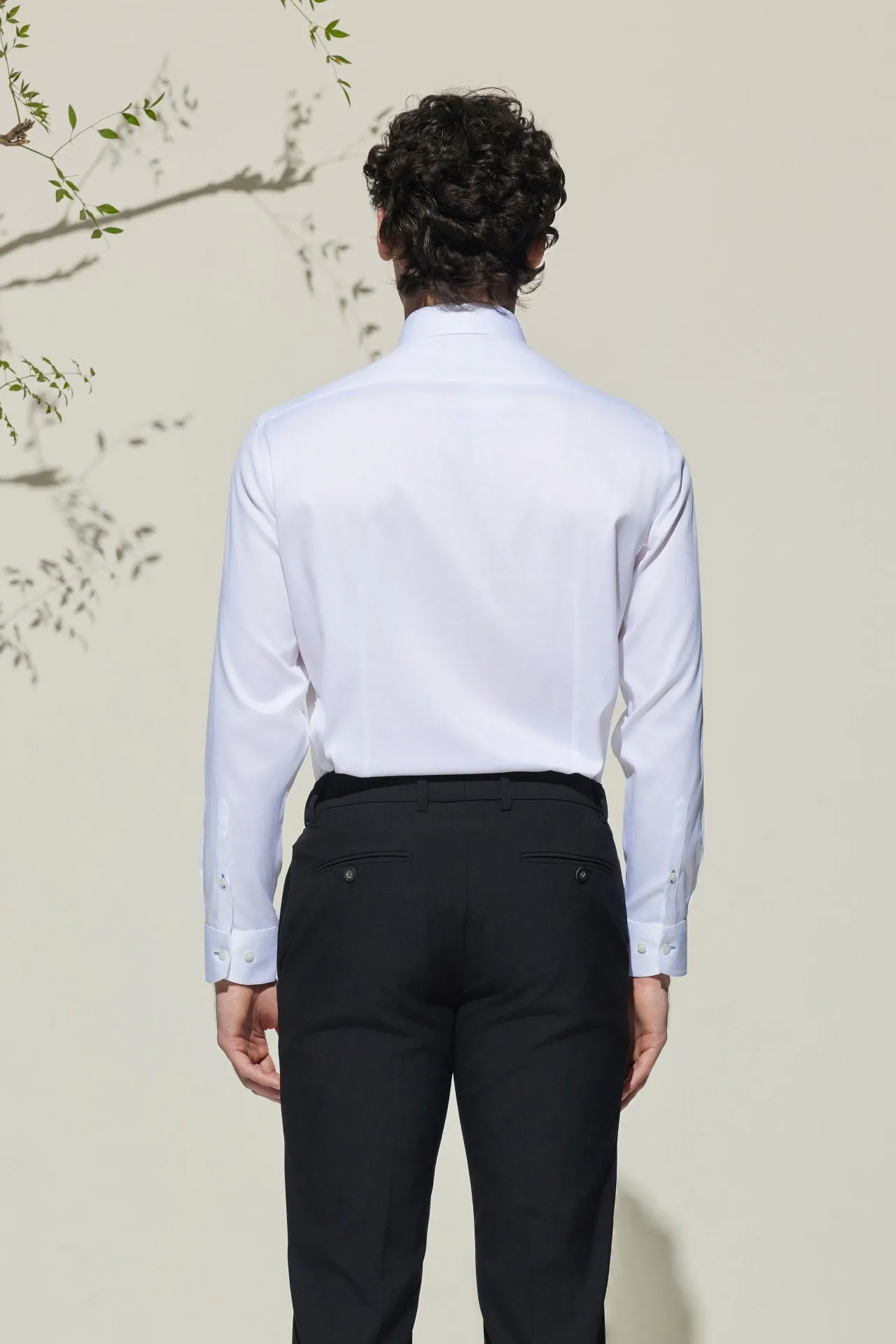 Non-Iron Cotton Stretch Smart Fit Fine Twill Shirt with Design Detail