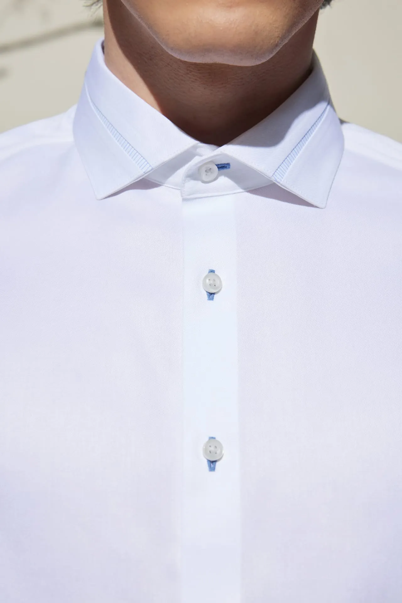 Non-Iron Cotton Stretch Smart Fit Fine Twill Shirt with Design Detail