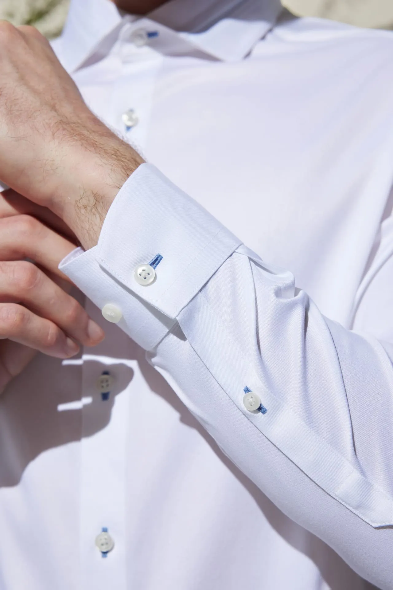 Non-Iron Cotton Stretch Smart Fit Fine Twill Shirt with Design Detail