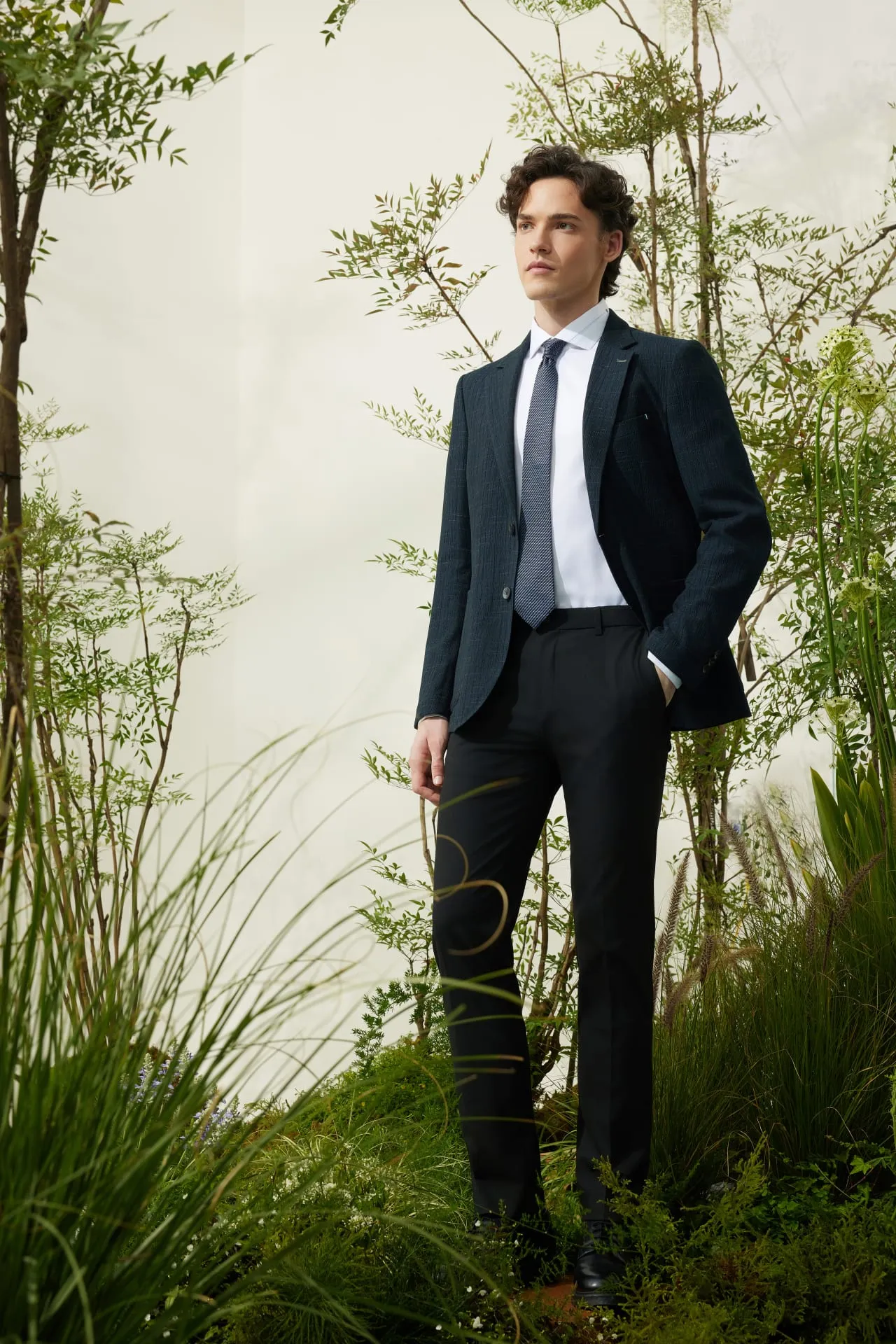 Non-Iron Cotton Stretch Smart Fit Fine Twill Shirt with Design Detail