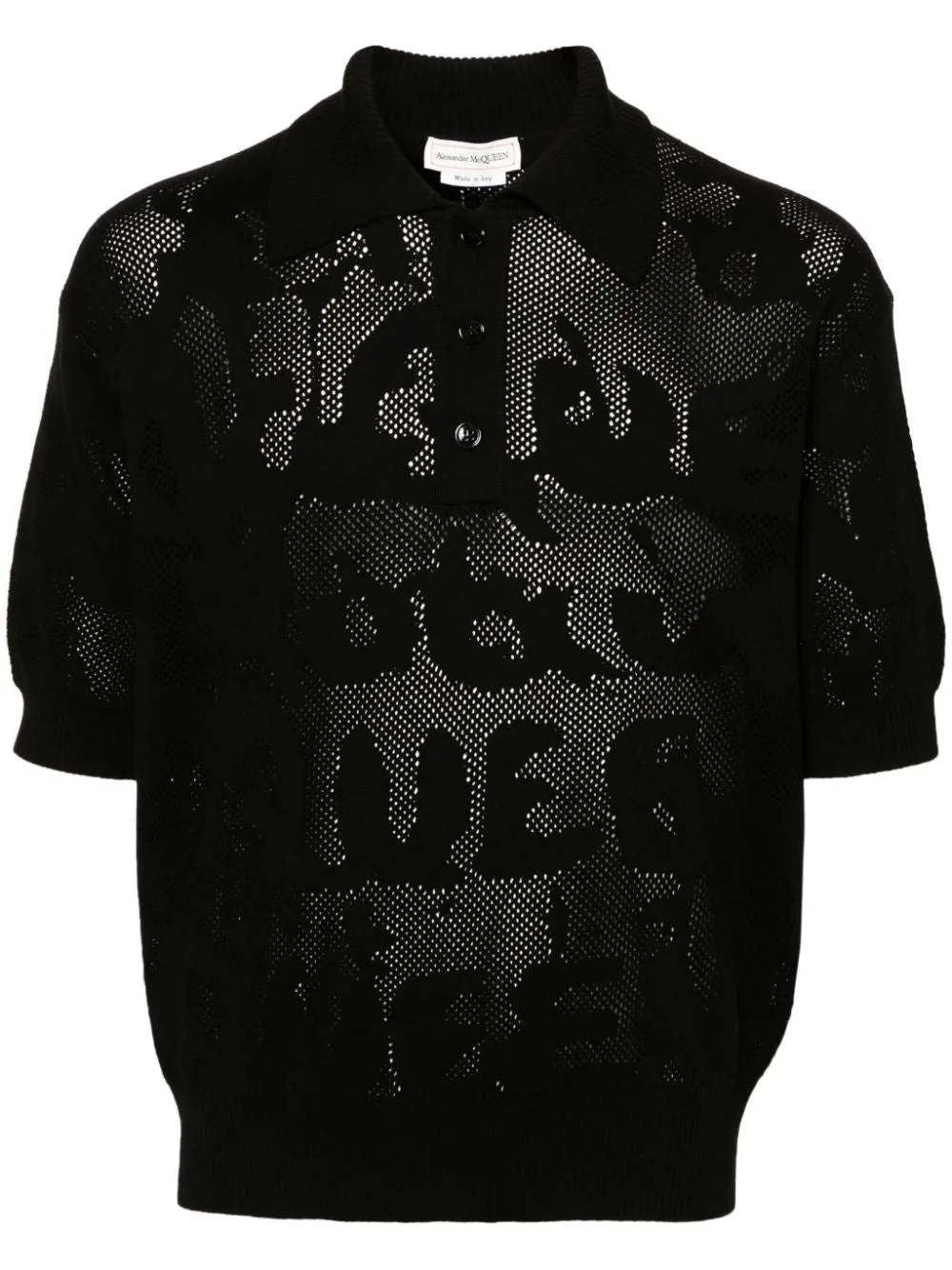 Open-Knit Cotton Polo Shirt