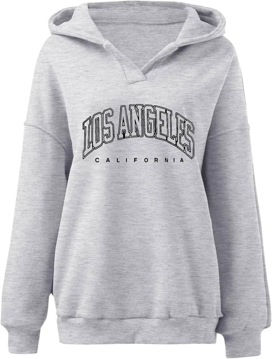 Oversized Hoodies for Women 2024 Long Sleeve V Neck Letter Printing Sweatshirts Fall Fashion Classic Pullover