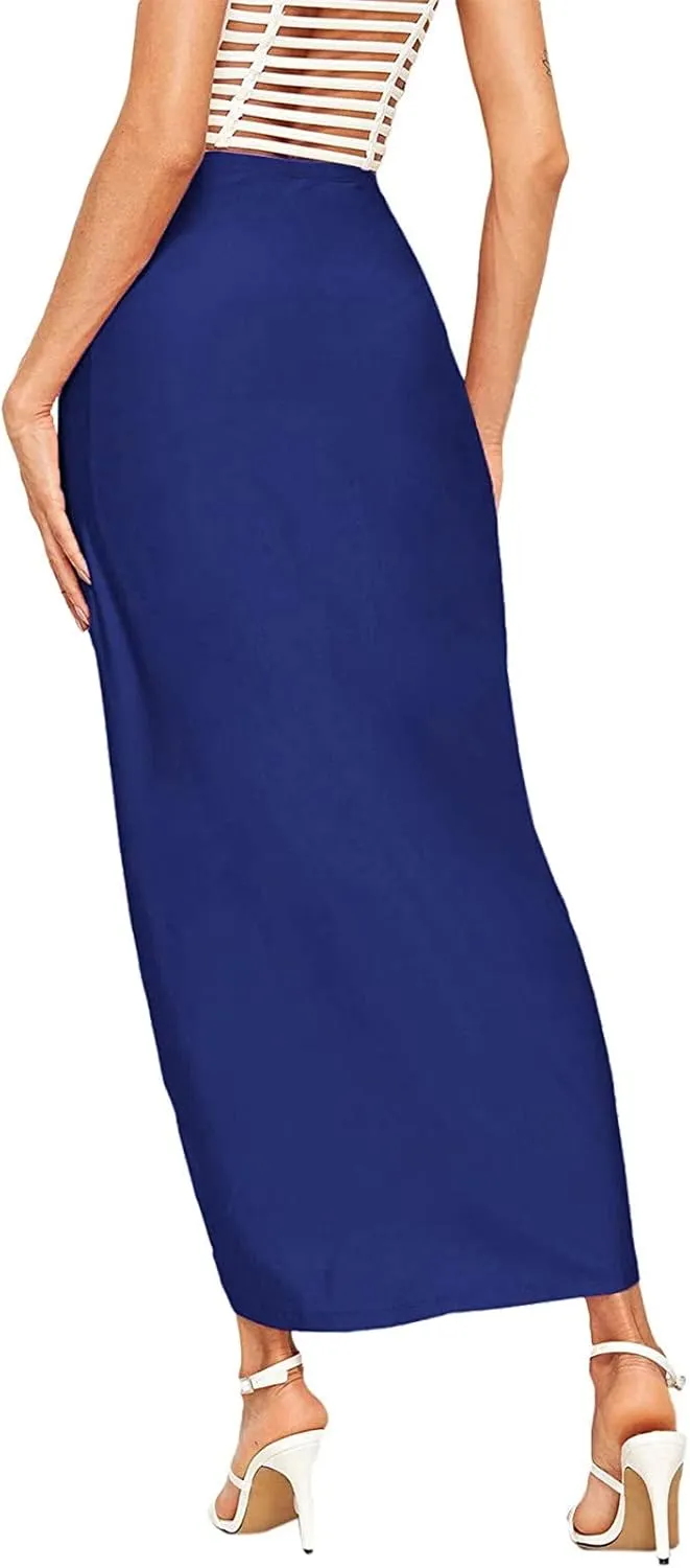 Pencil Skirt for Women Tummy Control Summer Flowy High Elastic Waist Slim Fit Stretchy Midi Skirts for Going Out