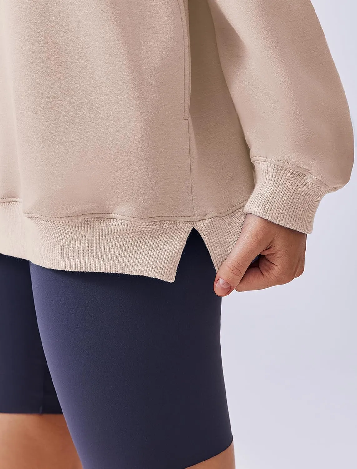 PINSPARK Sweatshirt for Women Oversized 2024 Fall Outfit Long Sleeve Y2K Pullover Top Crewneck Sweat Shirts with Side Pockets
