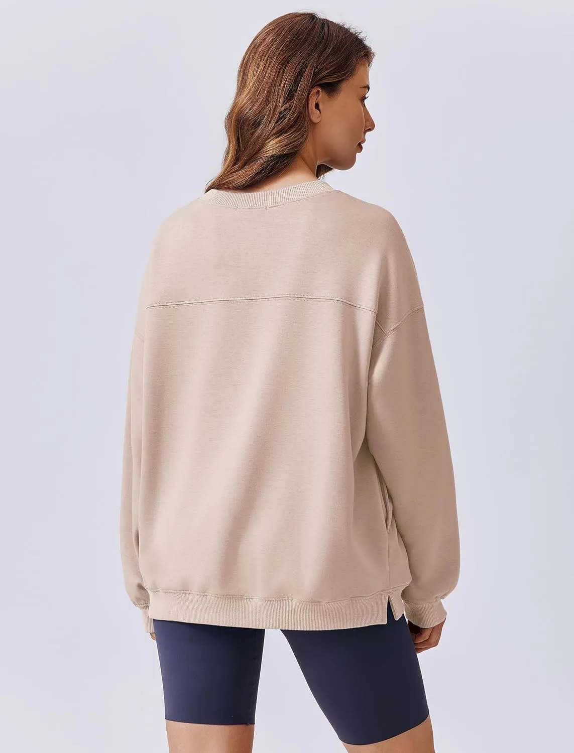 PINSPARK Sweatshirt for Women Oversized 2024 Fall Outfit Long Sleeve Y2K Pullover Top Crewneck Sweat Shirts with Side Pockets
