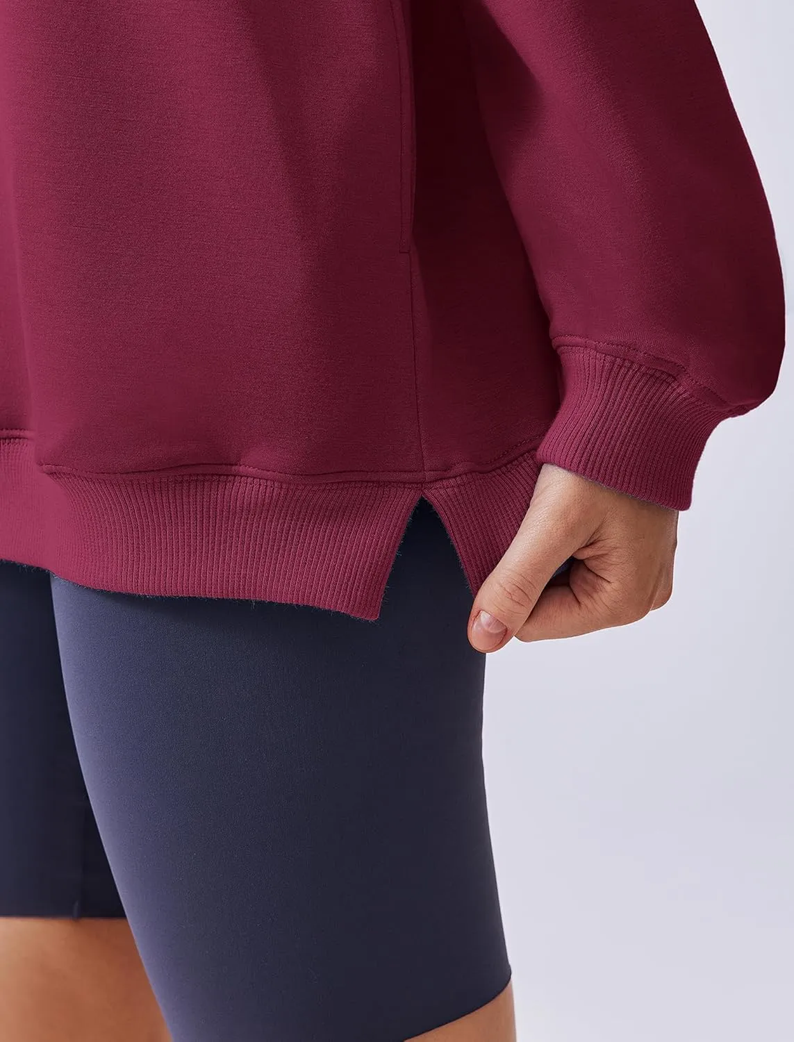 PINSPARK Sweatshirt for Women Oversized 2024 Fall Outfit Long Sleeve Y2K Pullover Top Crewneck Sweat Shirts with Side Pockets