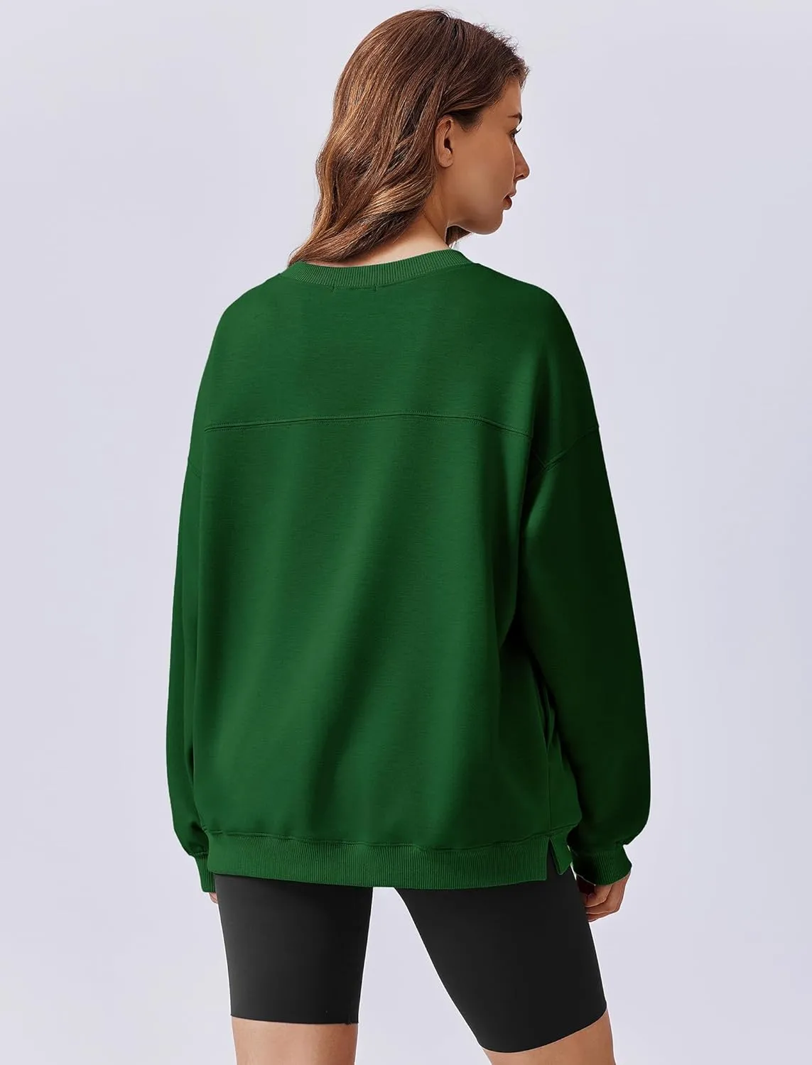 PINSPARK Sweatshirt for Women Oversized 2024 Fall Outfit Long Sleeve Y2K Pullover Top Crewneck Sweat Shirts with Side Pockets