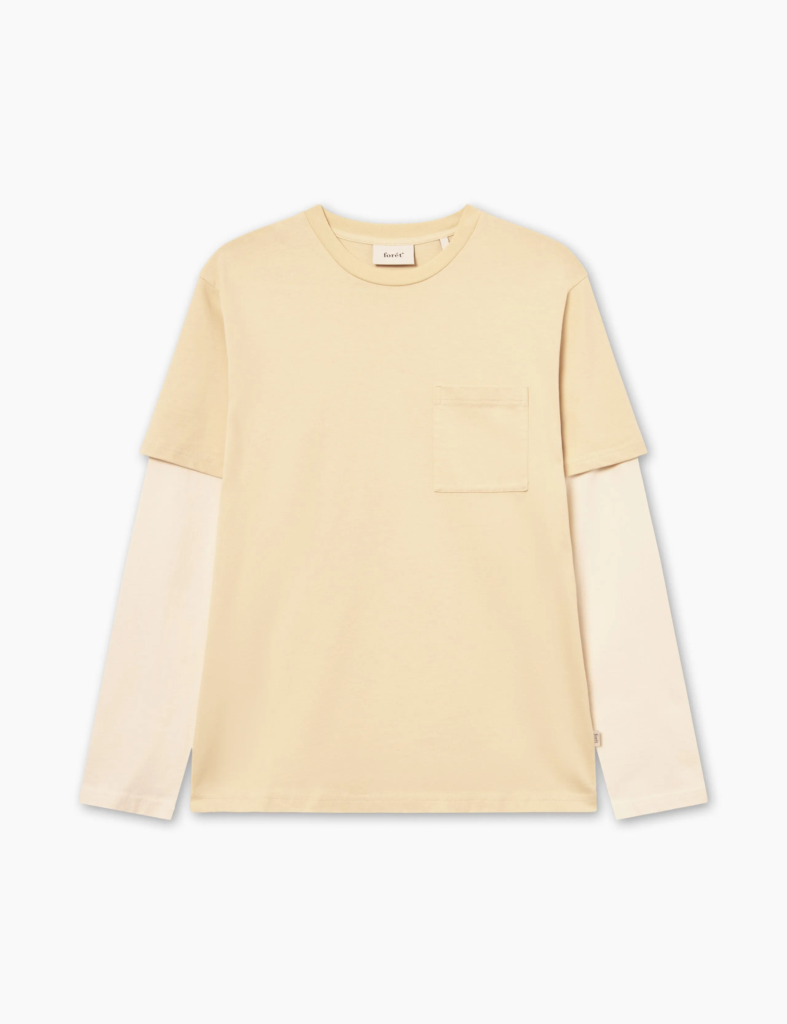PLANET DOUBLE LONGSLEEVE - DUSTY YELLOW/CLOUD