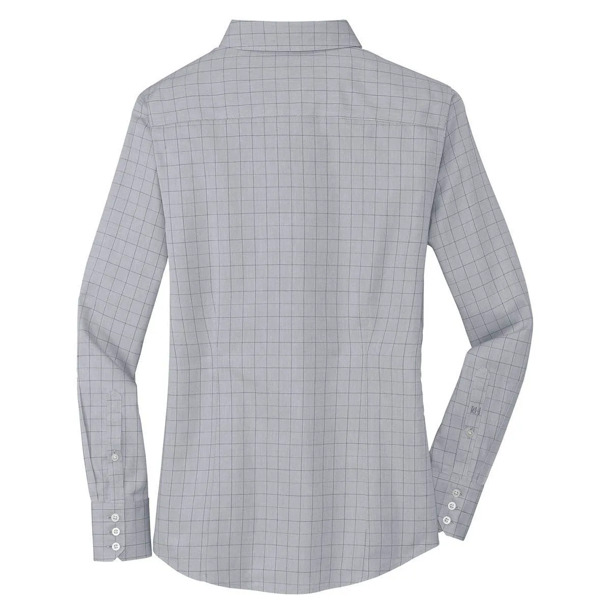 Red House Women's Dove Grey Windowpane Plaid Non-Iron Shirt