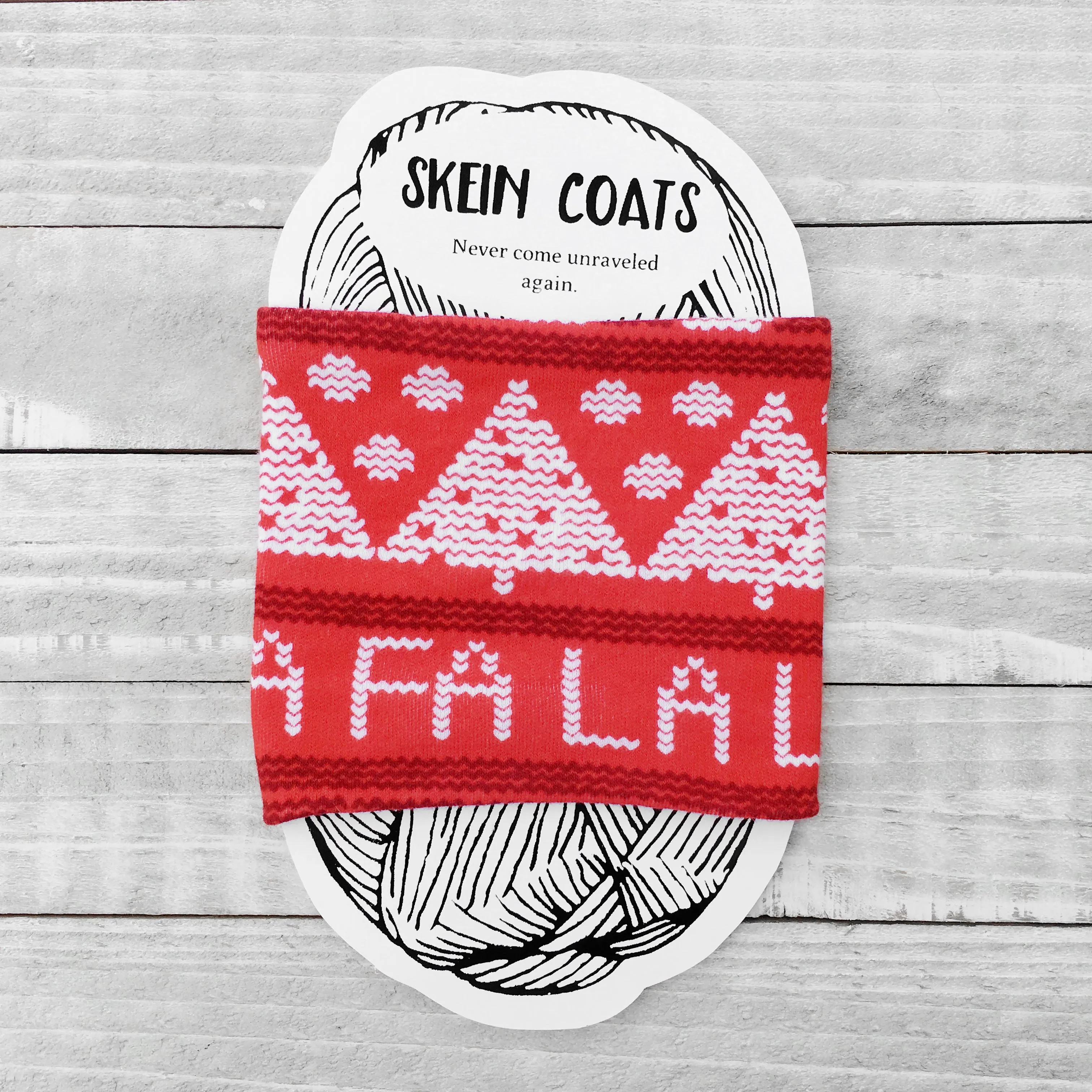 Red Scandinavian Christmas Skein Coat