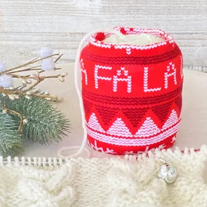 Red Scandinavian Christmas Skein Coat