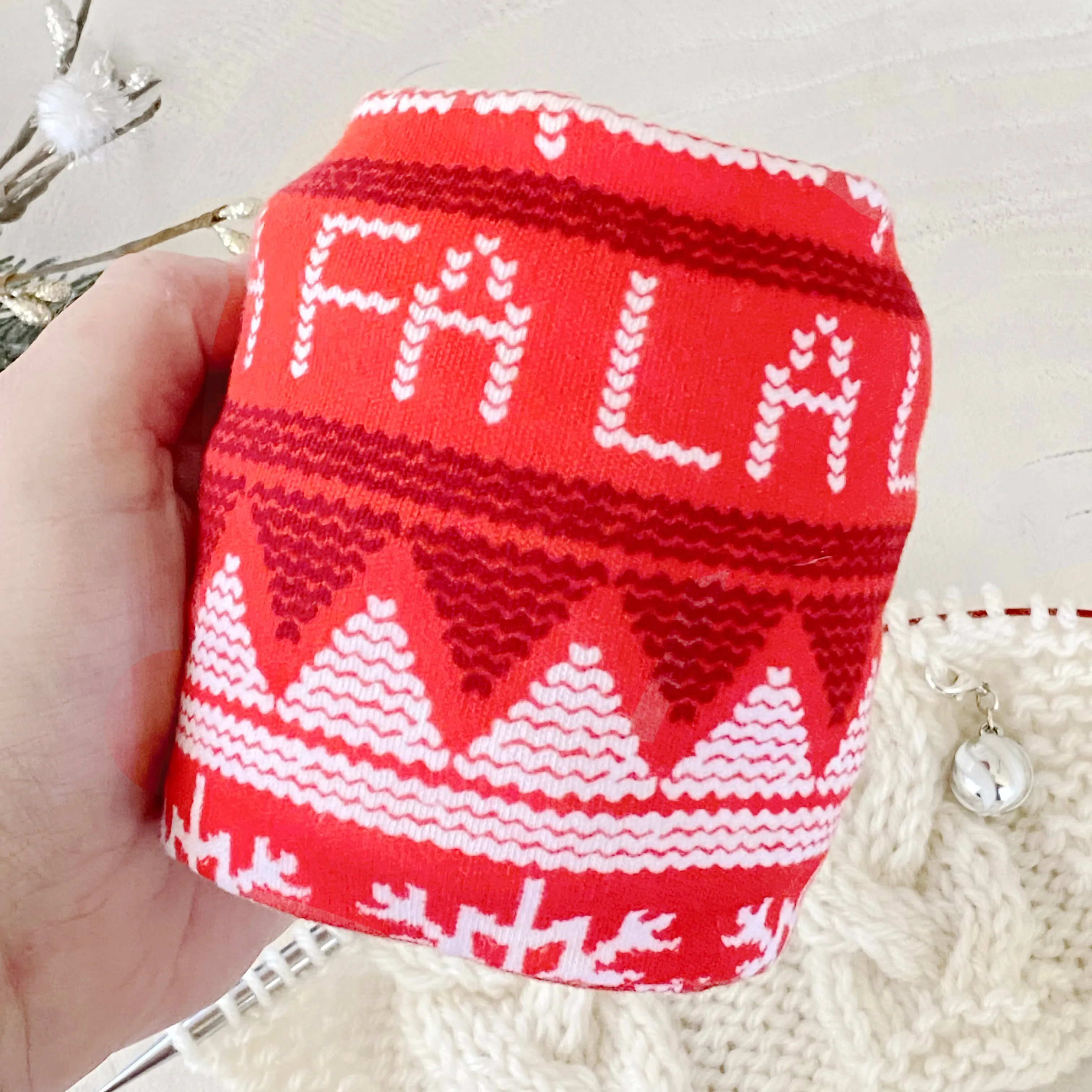 Red Scandinavian Christmas Skein Coat