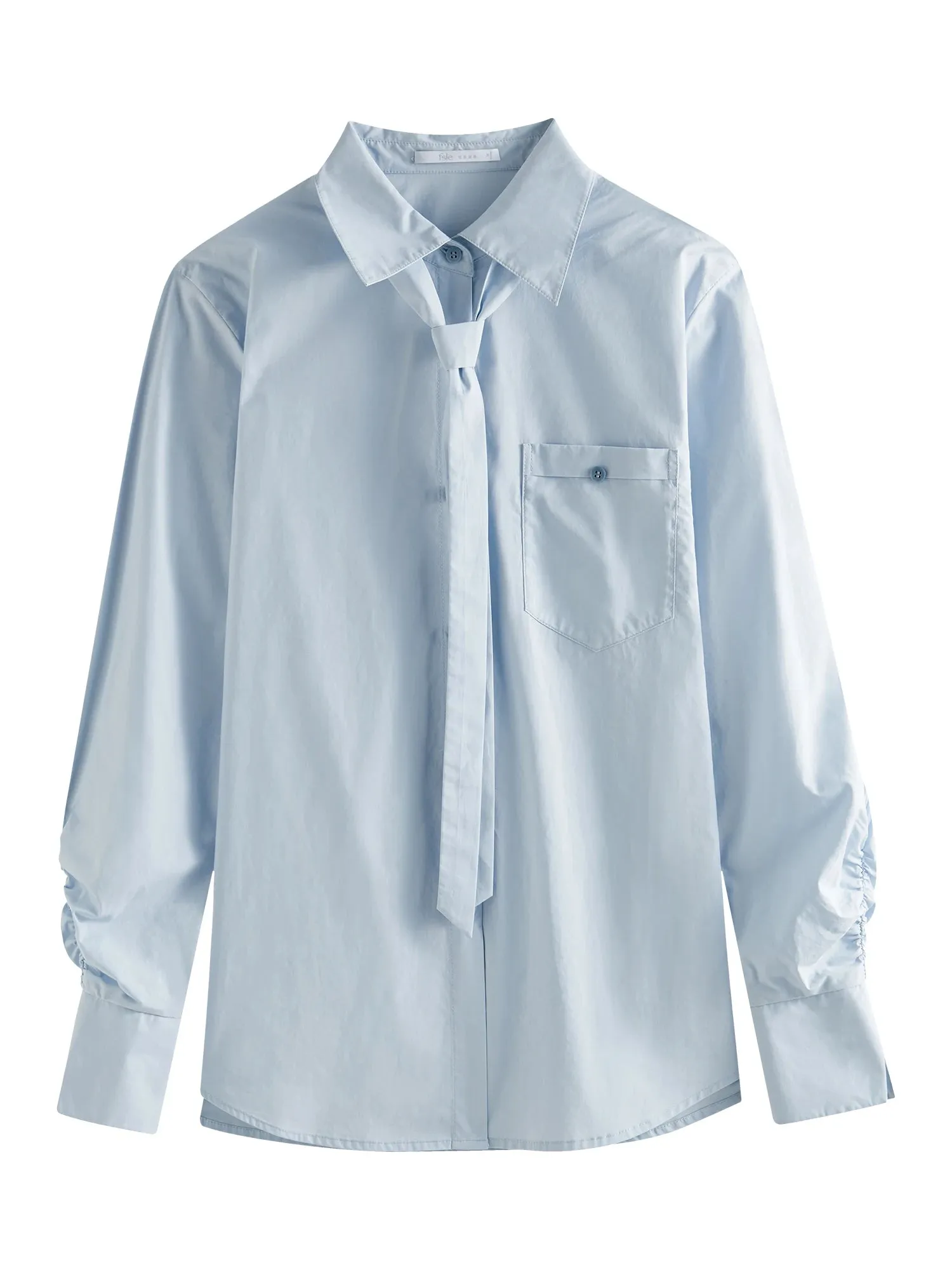 Relax Fit Long Sleeved Shirt with Detachable Tie
