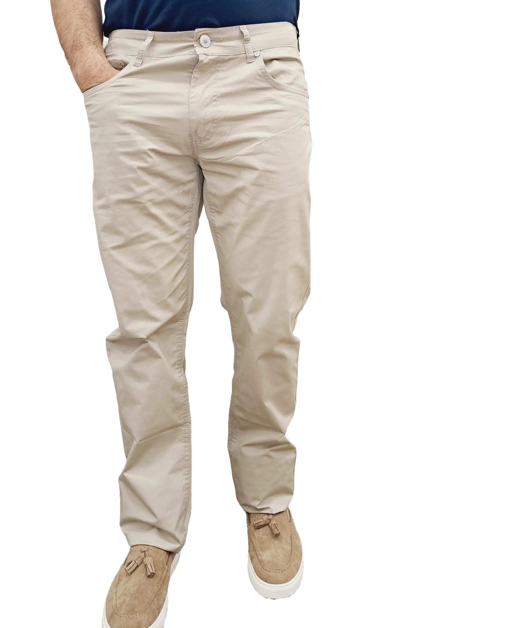 RELAXED FIT COTTON BLEND TROUSER
