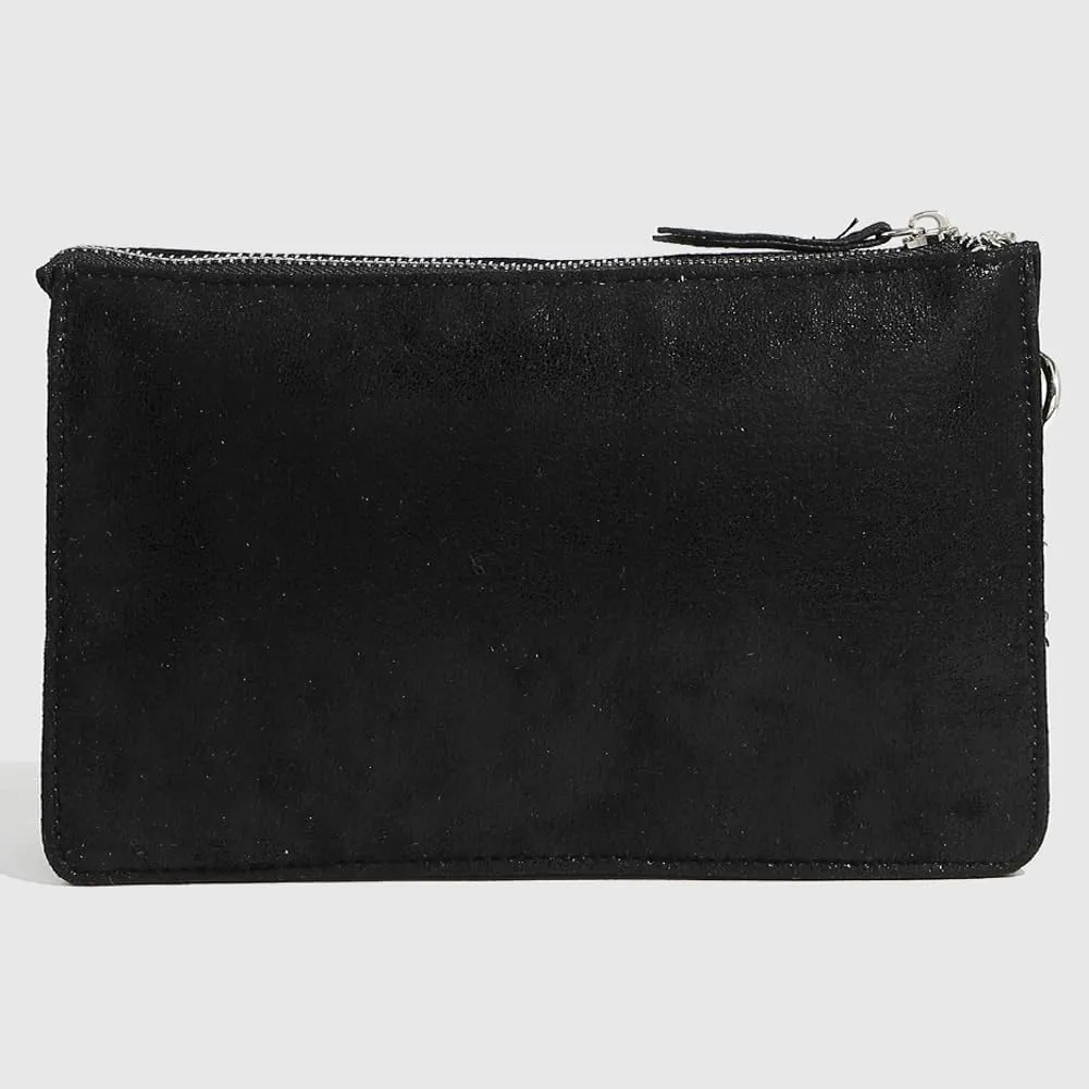 Rivet Shoulder Bag for Women Chic Hobo Bag Vegan Leather Shiny Crossbody Handbag Chain Clutch Purse
