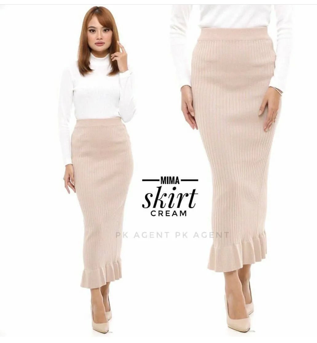 Ruffle Pencil Skirt