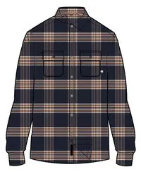 Rustic Organic Cotton Heavyweight Overshirt - Rich Navy Check