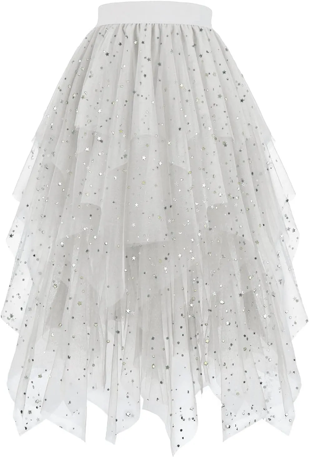 Sequin Skirts for Women Tulle Maxi Skirt Sparkly Tutu Skirt A Line Layered Midi Skirt Elegant Evening Party Skirt