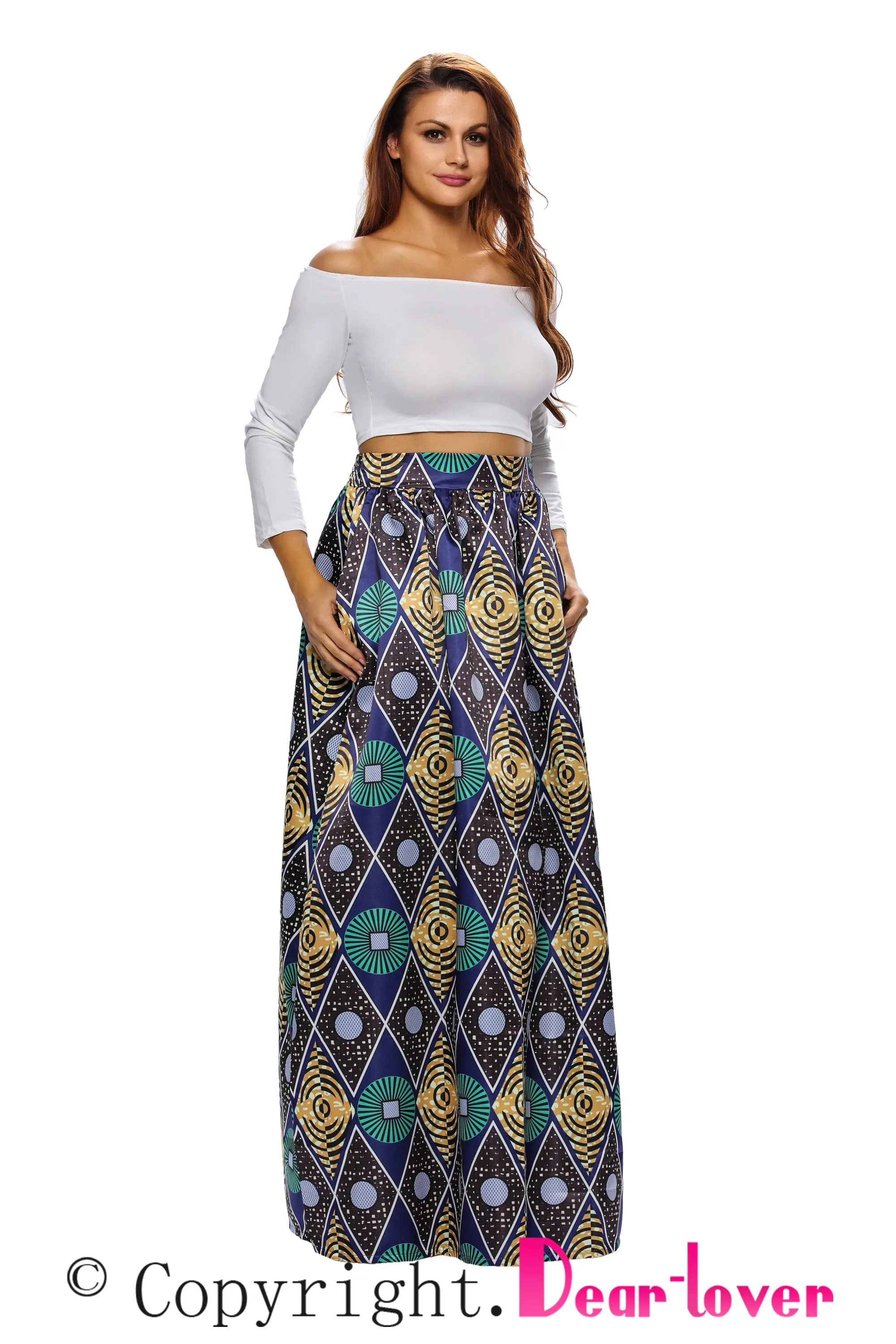 Sexy Chic Circle African Print Maxi Skirt