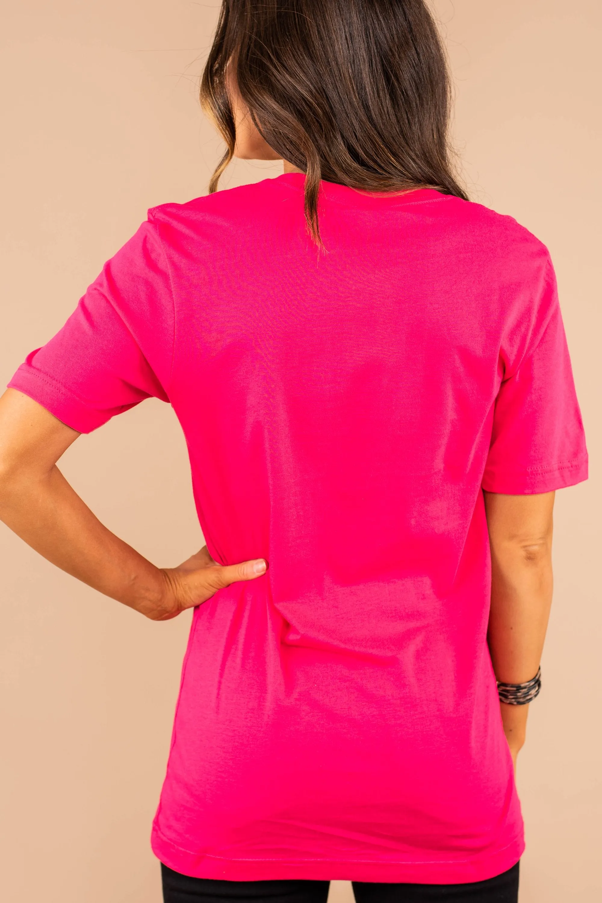 She Believed She Could Fuchsia Pink Graphic Tee
