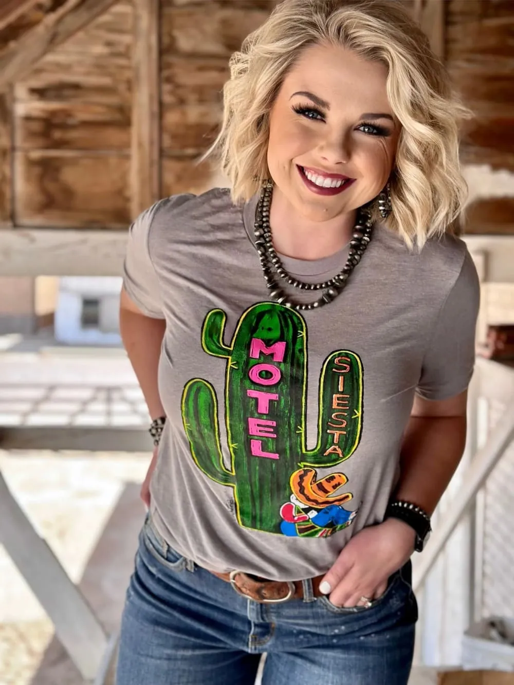 Siesta Motel-Barbara F Artist Series Tee By Texas True Threads