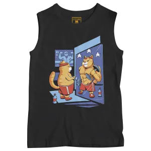 Sleeveless Drifit Shirt: Gym Cat