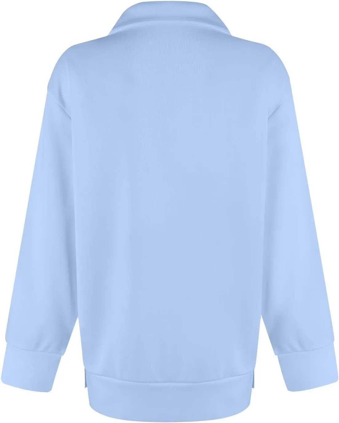 slqdgmryz Quarter Zip Pullover Women Side Slit Oversized Sweatshirt Preppy 1/4 Zipper Y2k Hoodie Long Sleeve Cute Sweatshirts