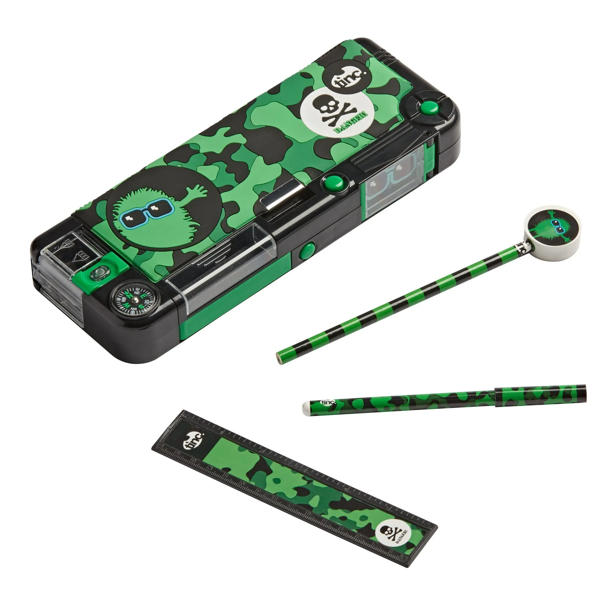 'Snap' Compartment Pencil Case (Filled) - Hugga Camo