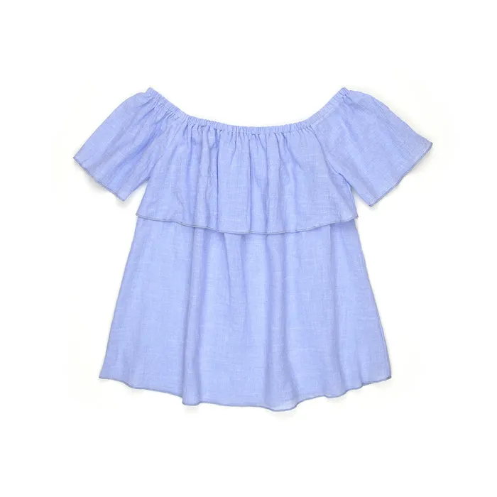 Sudo Isla Off Shoulder Top - Sky Blue