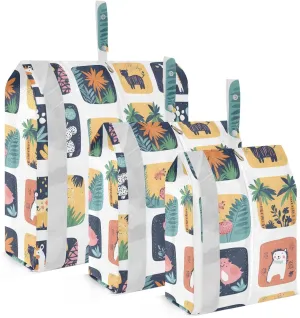Summer Plaids Cartoon Tropical 3 Piecing Packing Travel Bag Foldable Garment Bag Closet Storage Travel Bag Organizer Clothing Storage