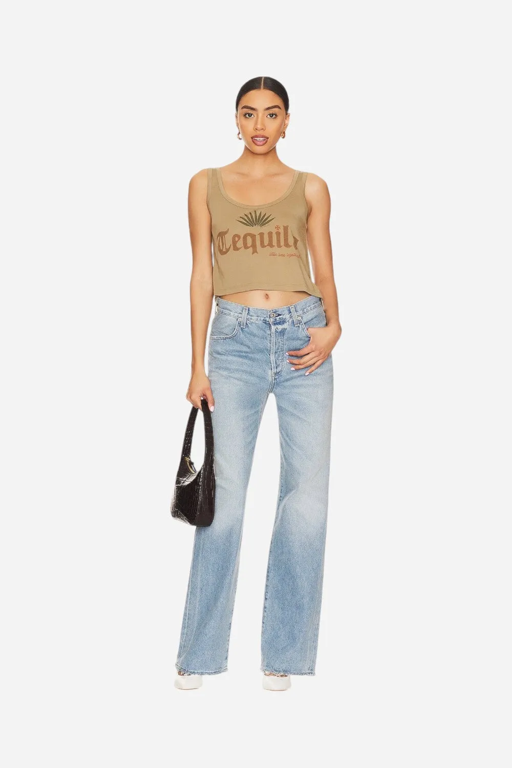 The Laundry Room Tequila Boxy Tank in Camel Gold