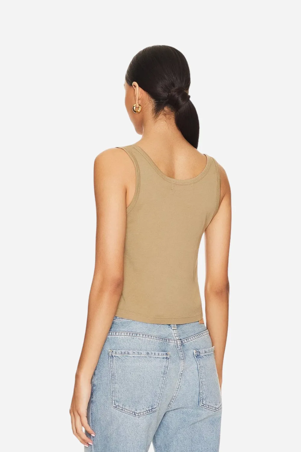 The Laundry Room Tequila Boxy Tank in Camel Gold