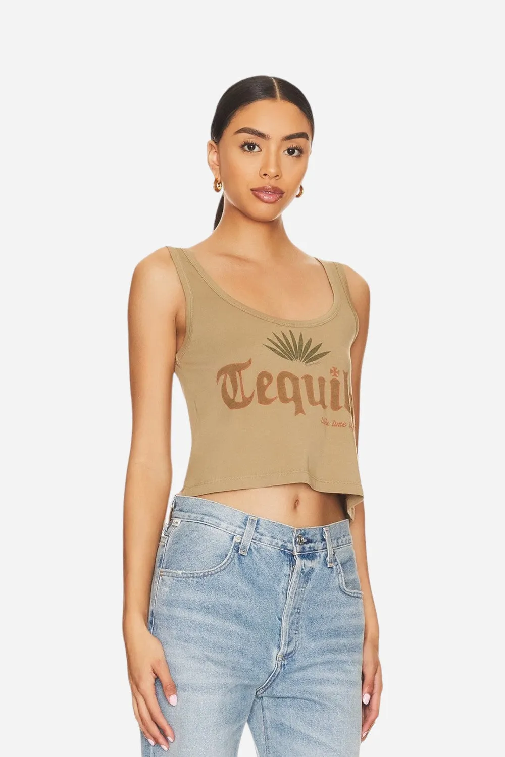 The Laundry Room Tequila Boxy Tank in Camel Gold