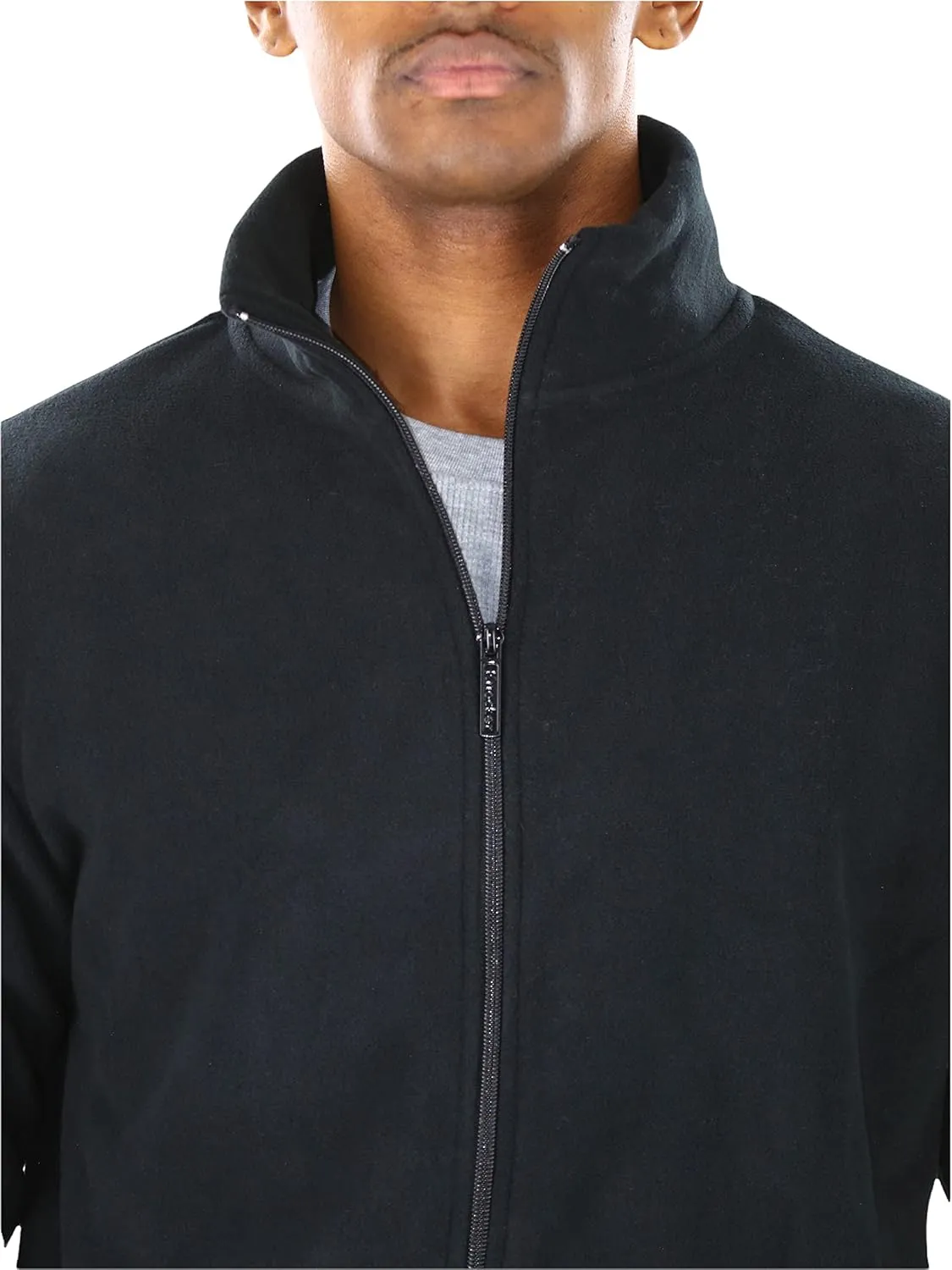 ToBeInStyle Men's Zip Up Long Sleeve High Collar Polar Fleece Jacket