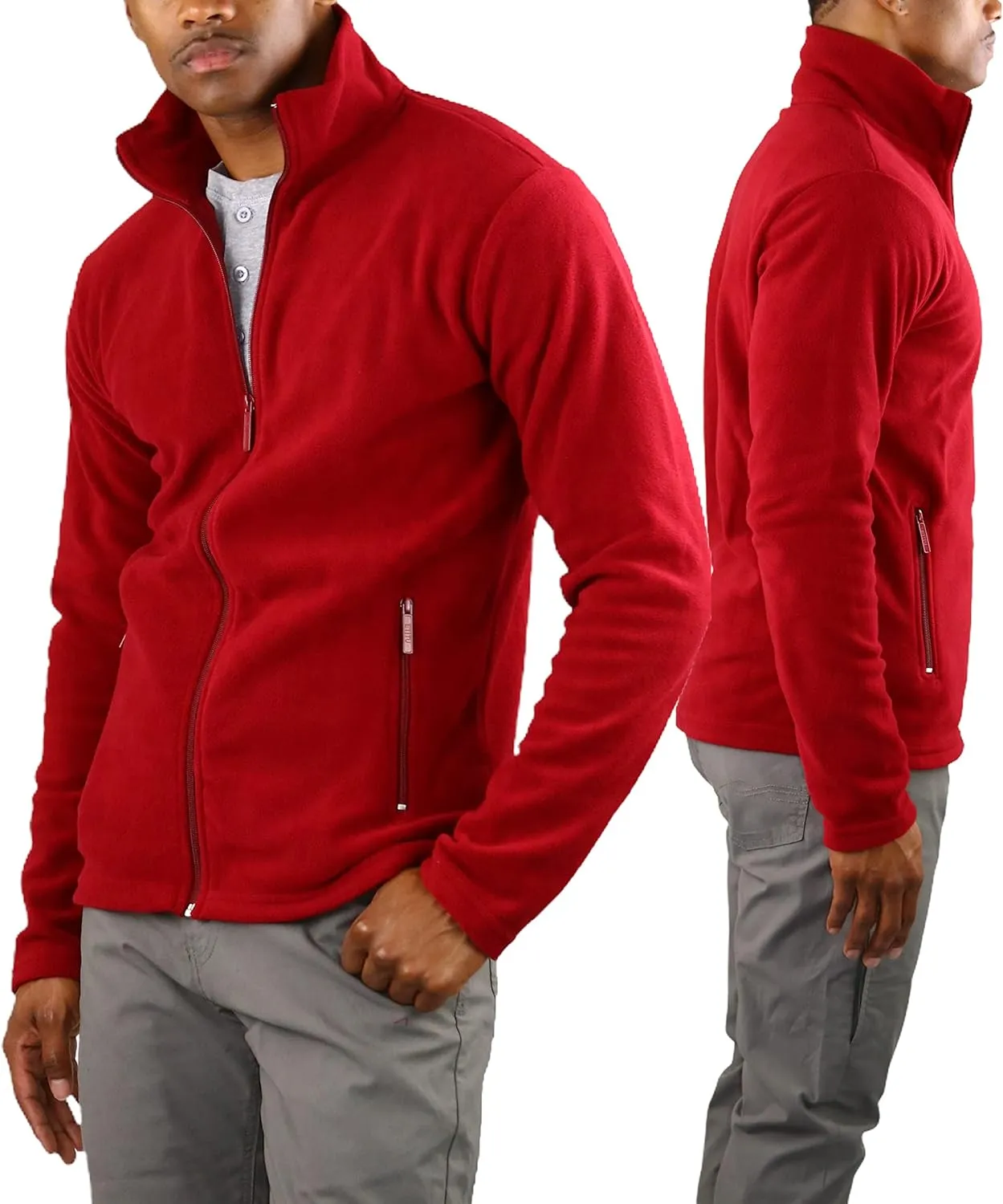 ToBeInStyle Men's Zip Up Long Sleeve High Collar Polar Fleece Jacket