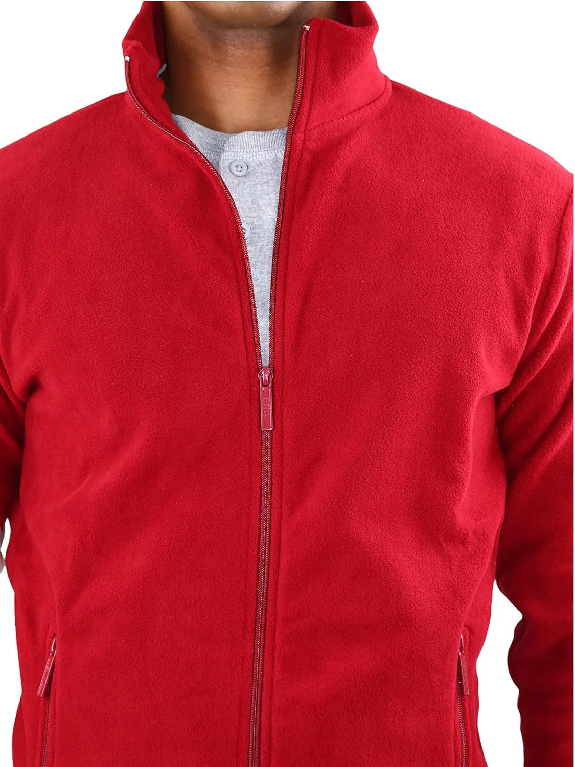 ToBeInStyle Men's Zip Up Long Sleeve High Collar Polar Fleece Jacket
