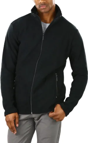 ToBeInStyle Men's Zip Up Long Sleeve High Collar Polar Fleece Jacket